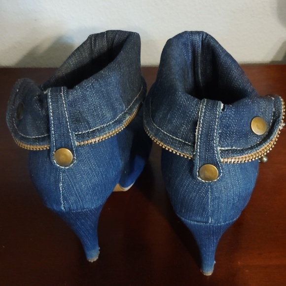 Andrea Denim Ankle Boots Zipper Size 7 - Picture 16 of 16